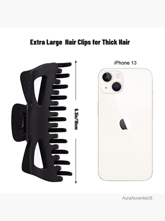 Extra Large Hair Claw Clips Jumbo Strong Hold Matte Nonslip 4 Pack for Thick